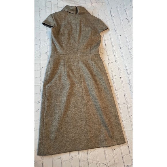 Escada Brown Silver Wool Blend Lined Cowl Neck Midi Length Dress Sz US …‎ - Picture 7 of 10